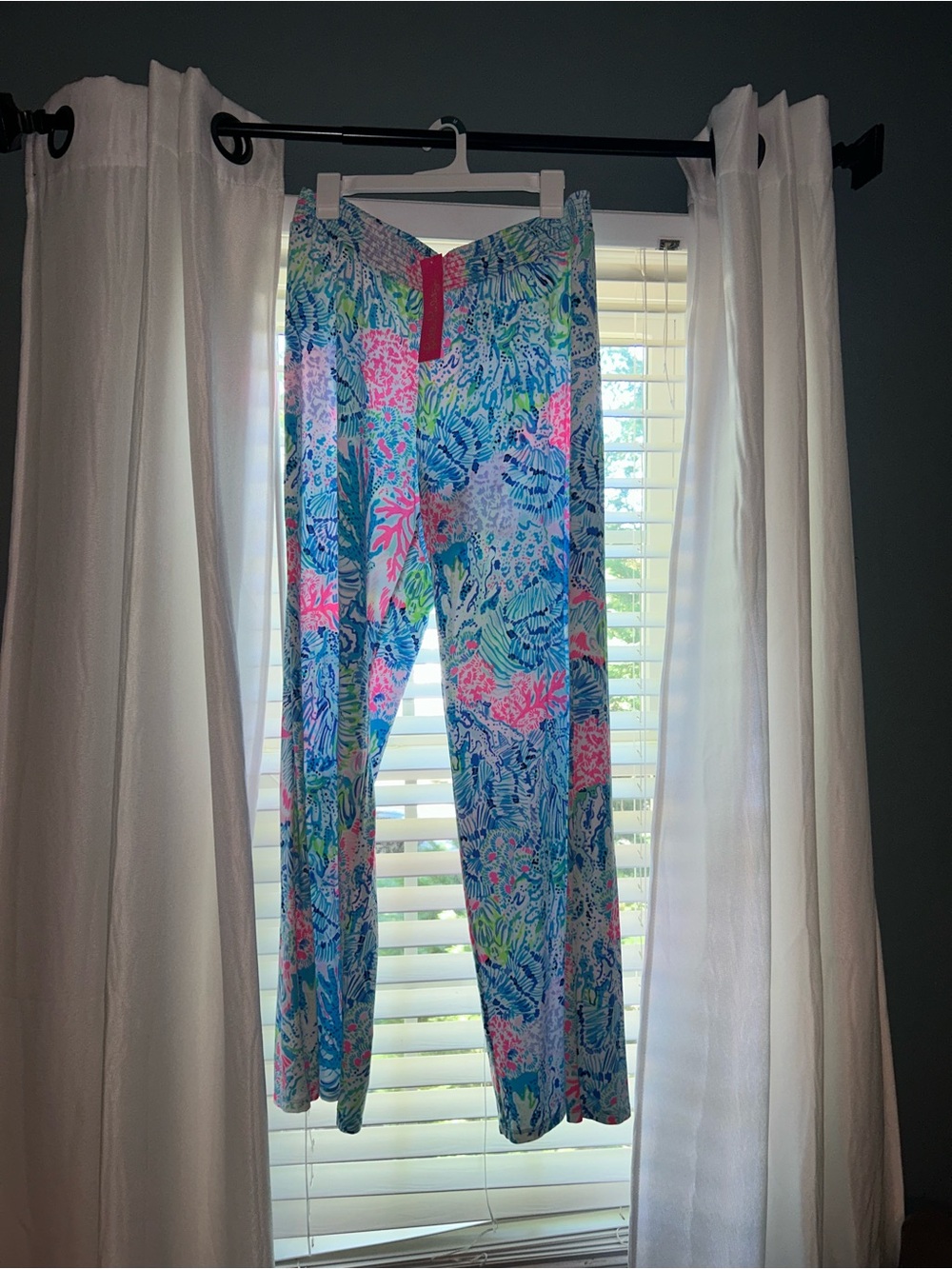 Lilly Pulitzer NWT, Blue Pink Green Wide-Leg Pants